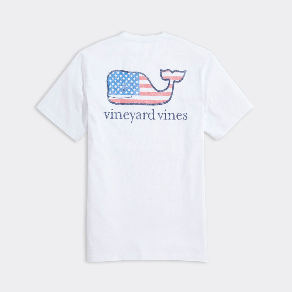 Vineyard Vines Flag Whale Short Sleeve Pocket Tee