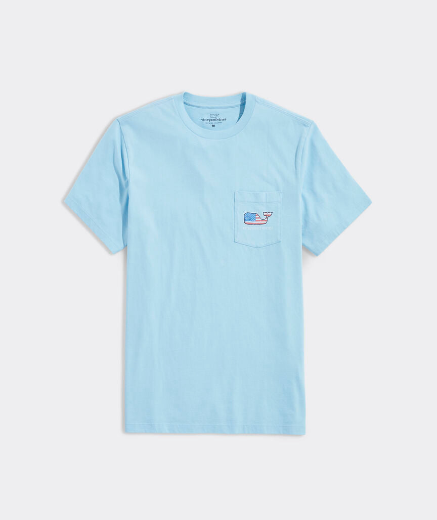 Vineyard Vines Flag Whale Short Sleeve Pocket Tee