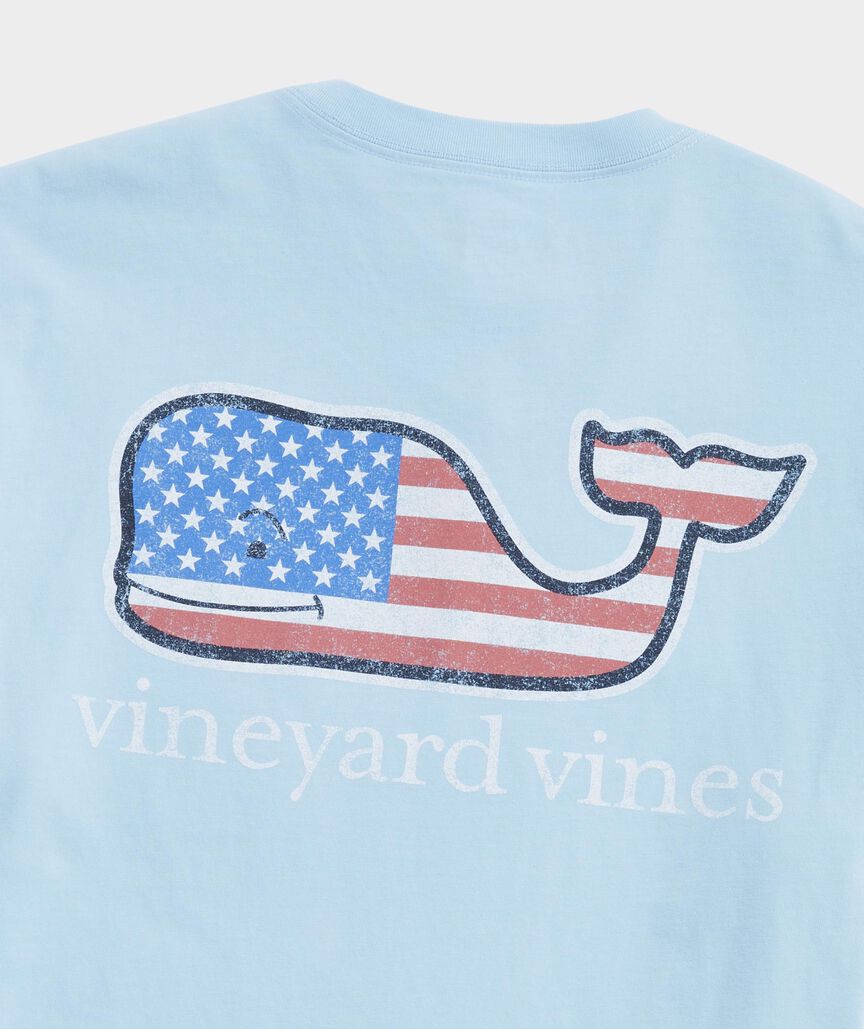 Vineyard Vines Flag Whale Short Sleeve Pocket Tee