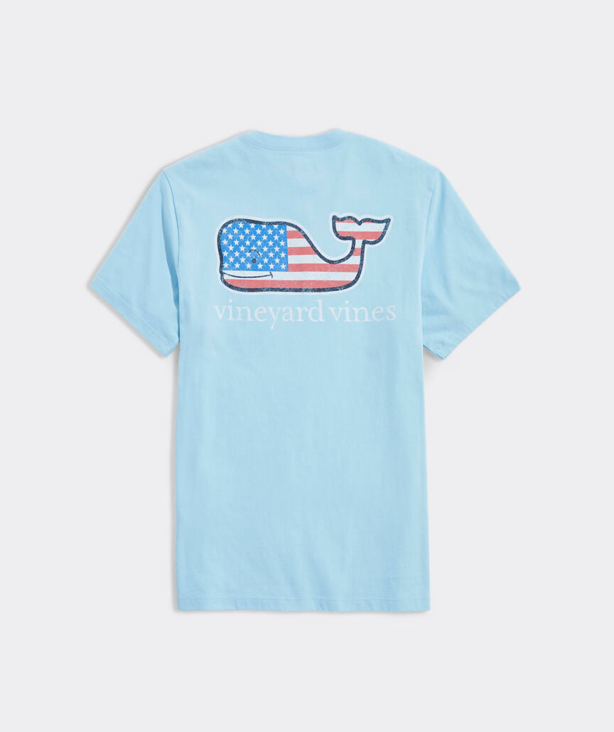 Vineyard Vines Flag Whale Short Sleeve Pocket Tee