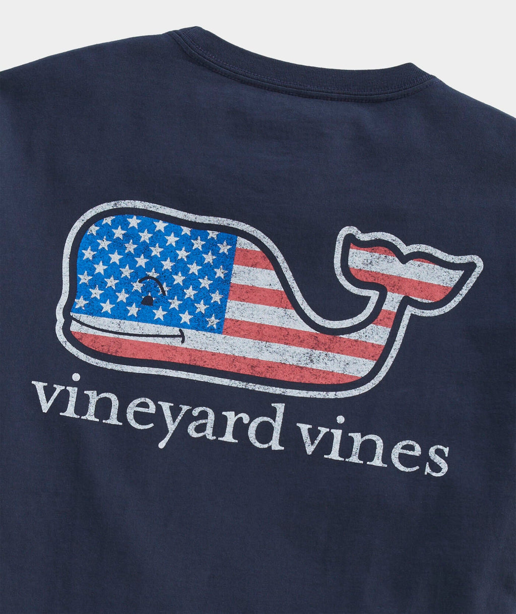 Vineyard Vines Flag Whale Short Sleeve Pocket Tee