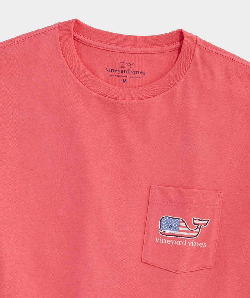 Vineyard Vines Flag Whale Short Sleeve Pocket Tee