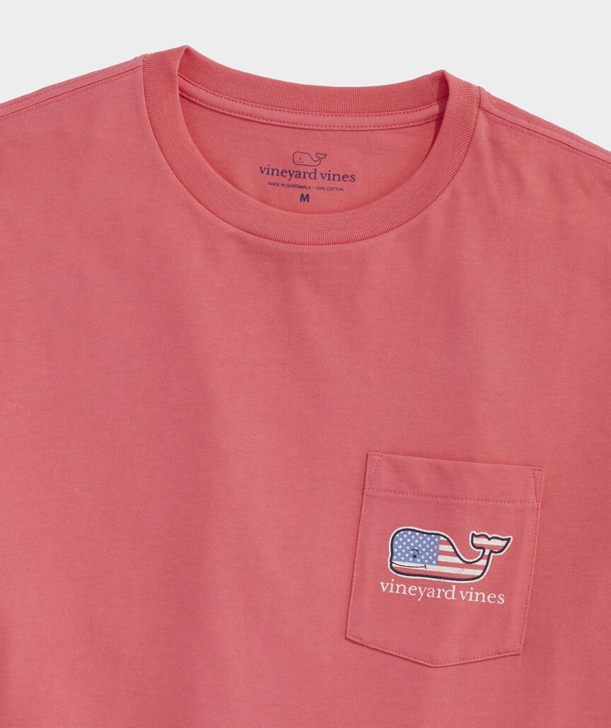 Vineyard Vines Flag Whale Short Sleeve Pocket Tee