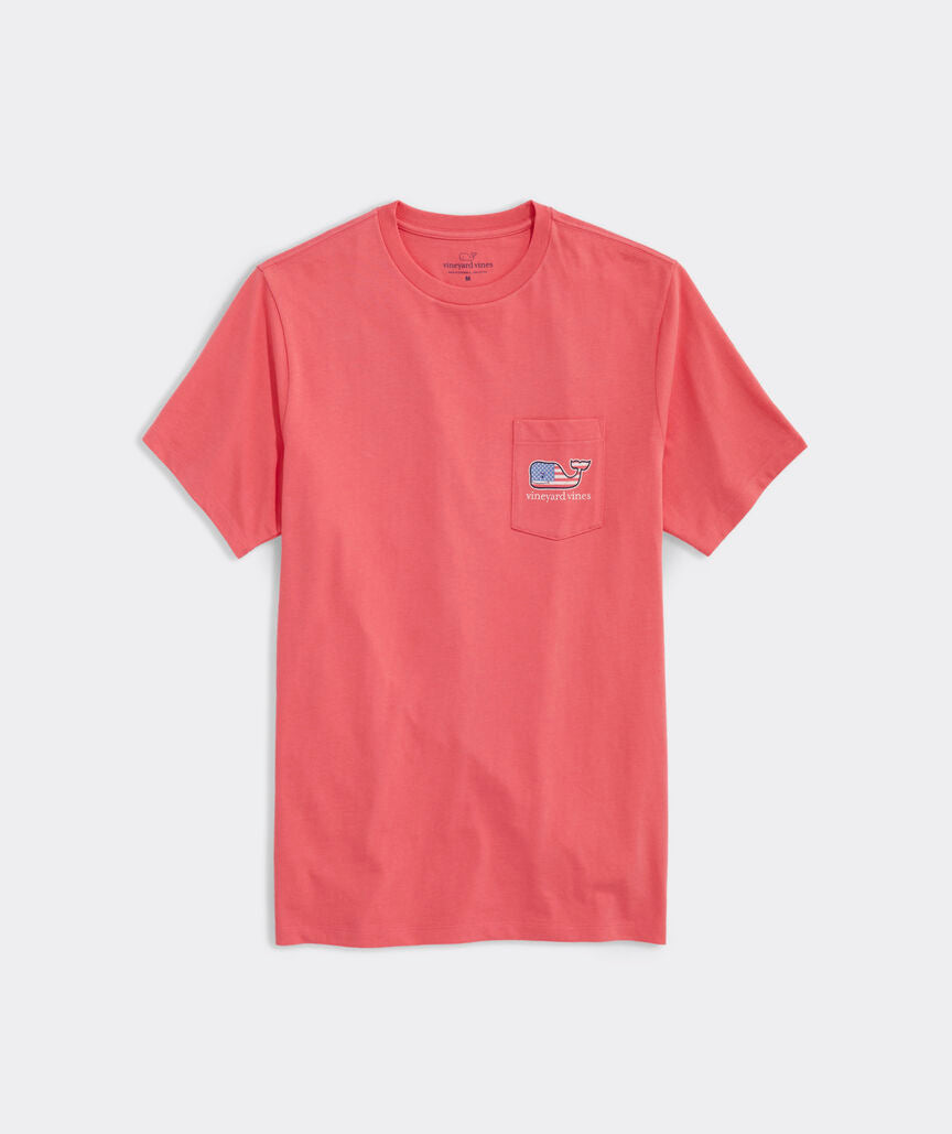 Vineyard Vines Flag Whale Short Sleeve Pocket Tee