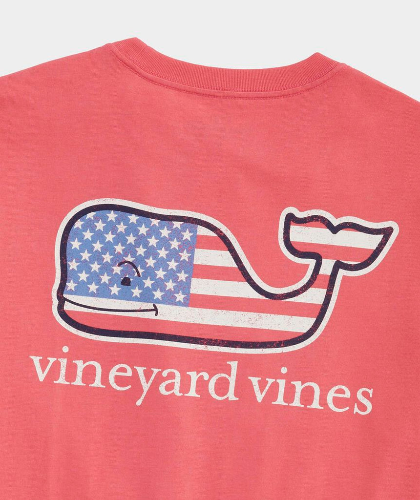 Vineyard Vines Flag Whale Short Sleeve Pocket Tee