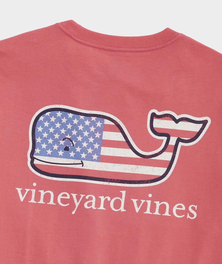 Vineyard Vines Flag Whale Short Sleeve Pocket Tee