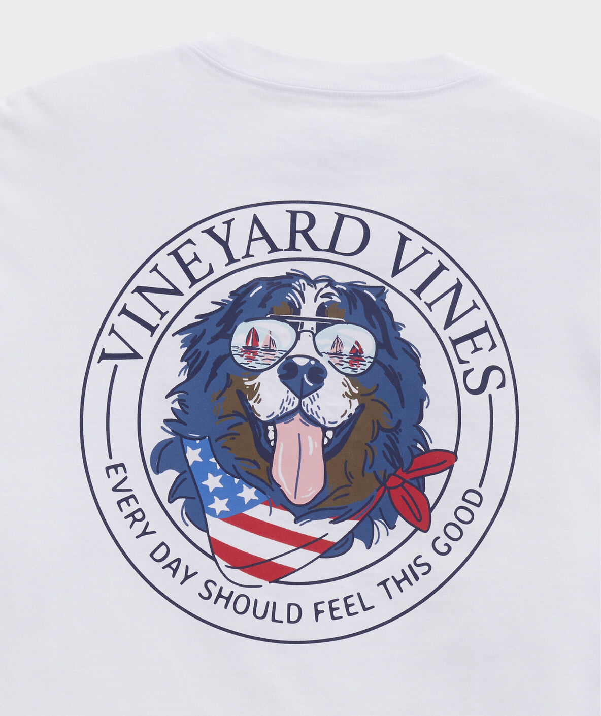 Vineyard Vines USA Flag Mountain Dog Short-Sleeve Pocket Tee