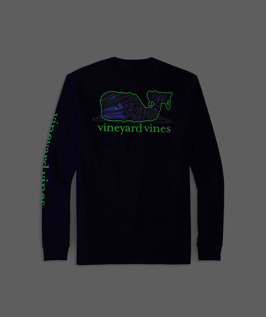 Vineyard Vines Glow-In-The-Dark Mummy Whale Long-Sleeve Pocket Tee