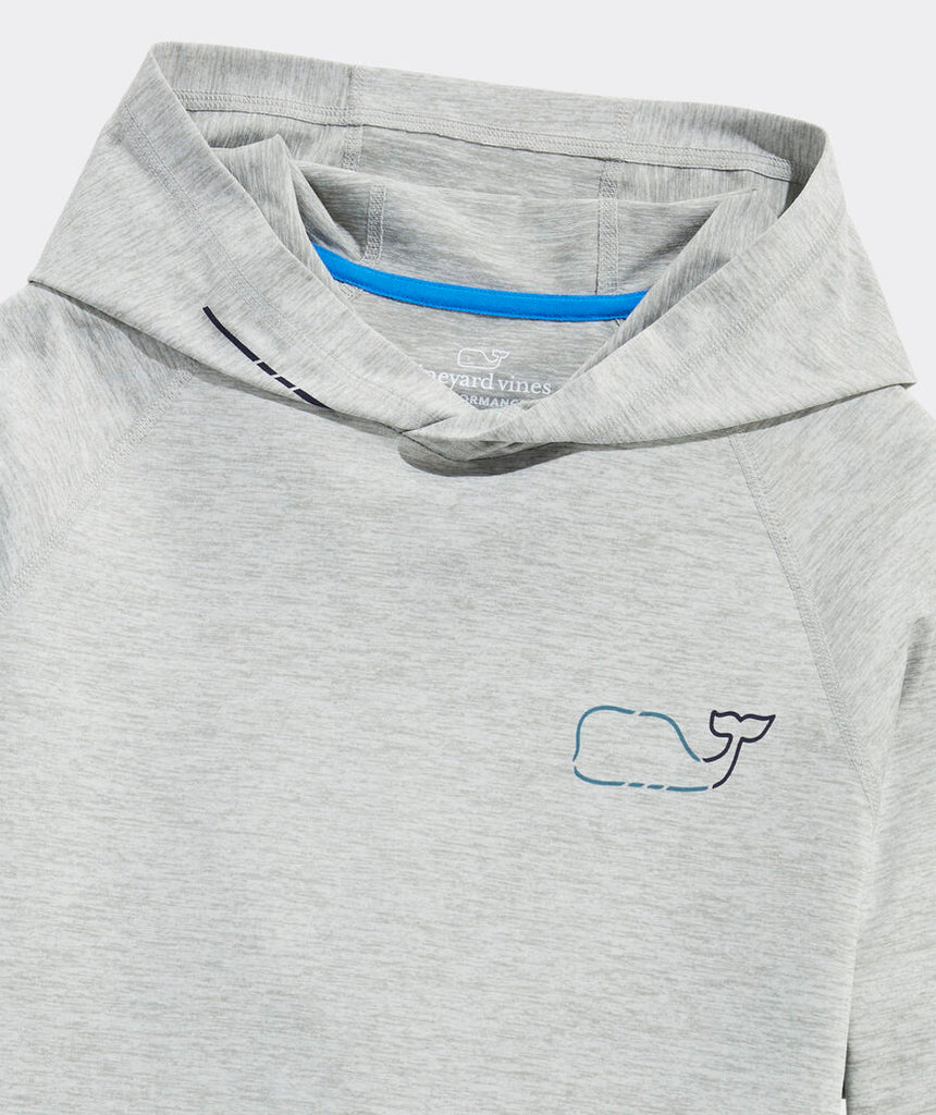 Vineyard Vines On-The-Go Whale Outline Long-Sleeve Harbor Performance Hoodie Tee