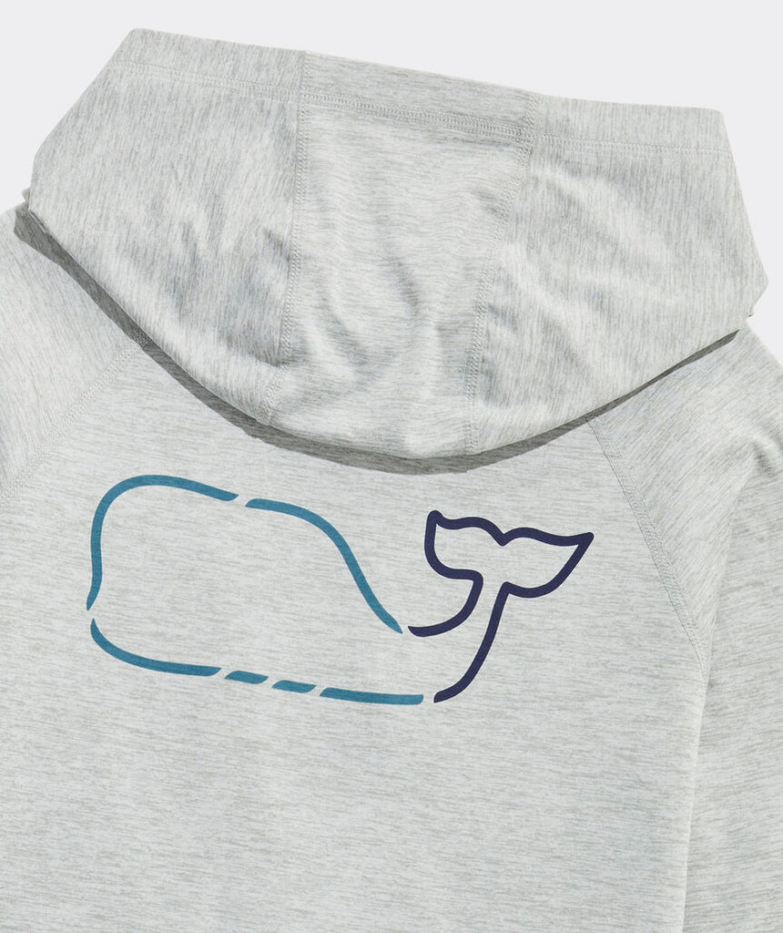 Vineyard Vines On-The-Go Whale Outline Long-Sleeve Harbor Performance Hoodie Tee