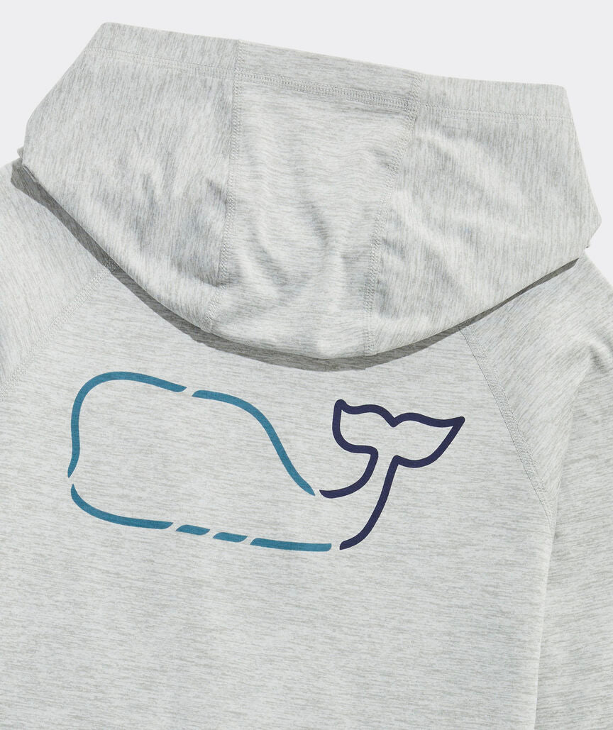 Vineyard Vines On-The-Go Whale Outline Long-Sleeve Harbor Performance Hoodie Tee