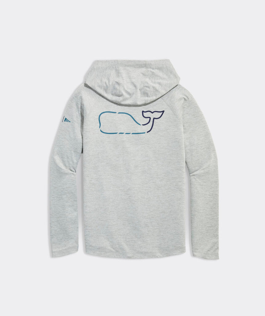 Vineyard Vines On-The-Go Whale Outline Long-Sleeve Harbor Performance Hoodie Tee