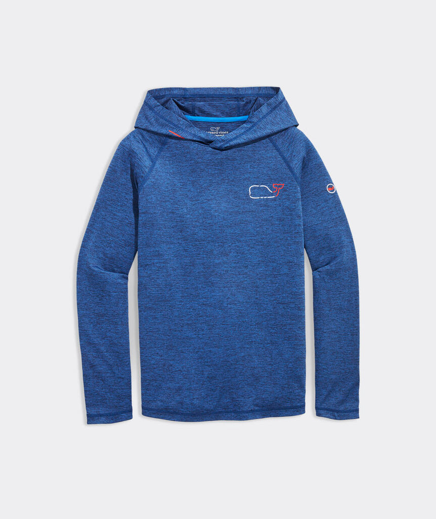 Vineyard Vines On-The-Go Whale Outline Long-Sleeve Harbor Performance Hoodie Tee