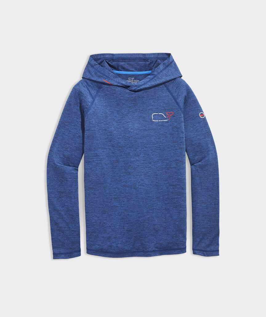Vineyard Vines On-The-Go Whale Outline Long-Sleeve Harbor Performance Hoodie Tee