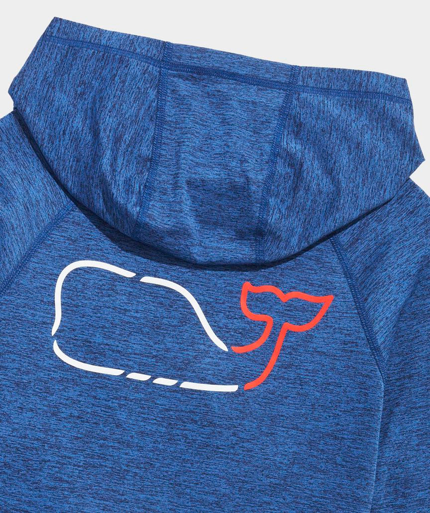 Vineyard Vines On-The-Go Whale Outline Long-Sleeve Harbor Performance Hoodie Tee