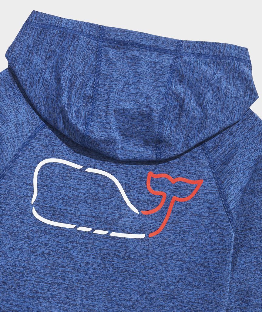 Vineyard Vines On-The-Go Whale Outline Long-Sleeve Harbor Performance Hoodie Tee