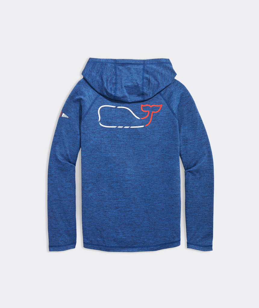 Vineyard Vines On-The-Go Whale Outline Long-Sleeve Harbor Performance Hoodie Tee