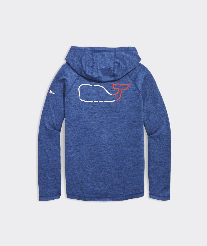 Vineyard Vines On-The-Go Whale Outline Long-Sleeve Harbor Performance Hoodie Tee