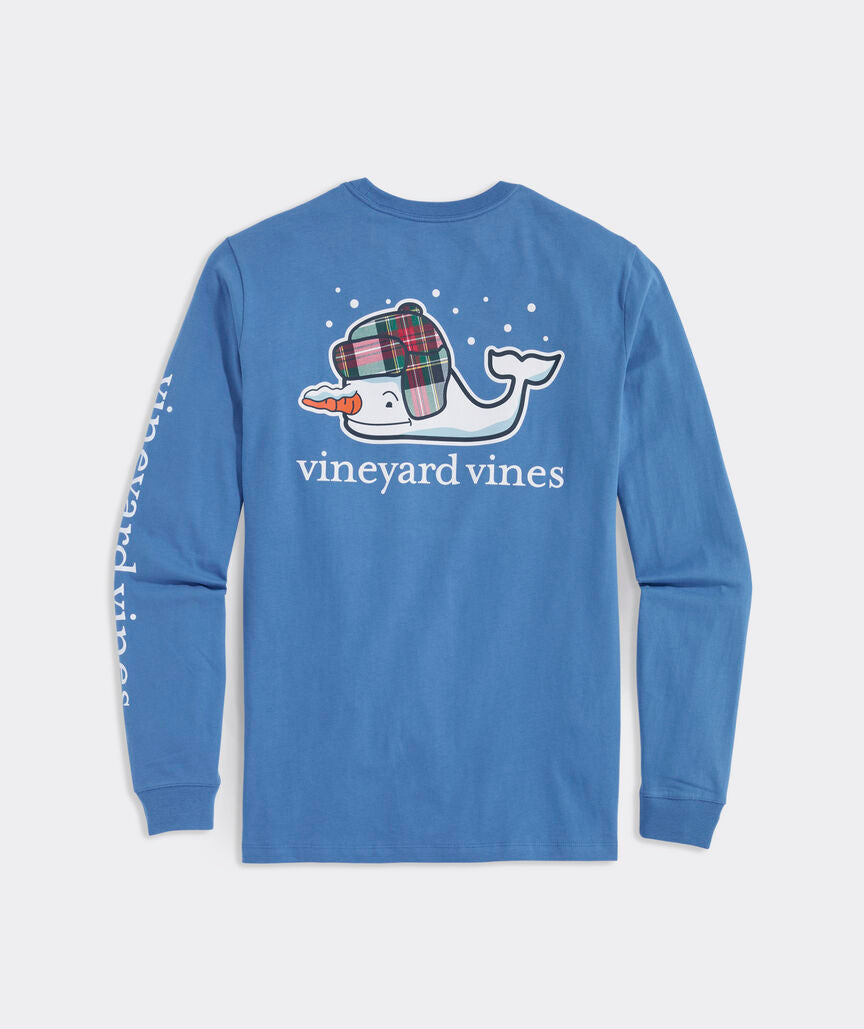 Vineyard Vines Snowman Whale Long-Sleeve Pocket Tee