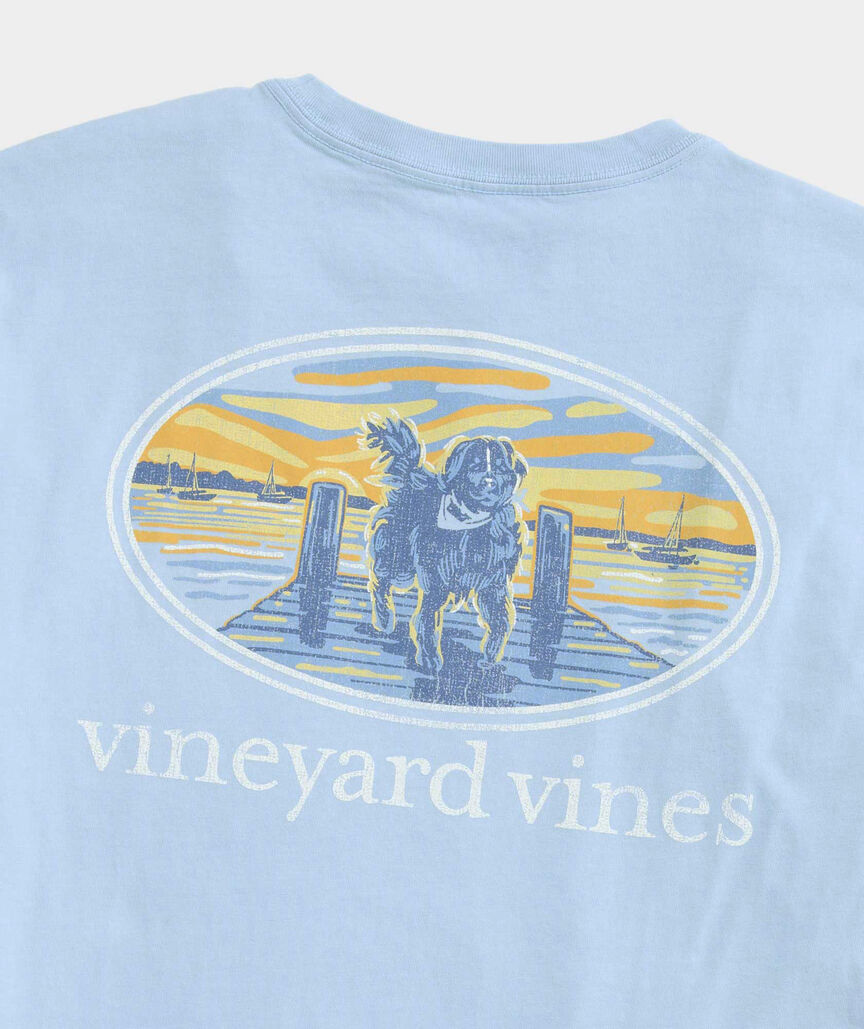 Vineyard Vines Sunset Pier Bernese Mountain Dog Short-Sleeve Pocket Tee