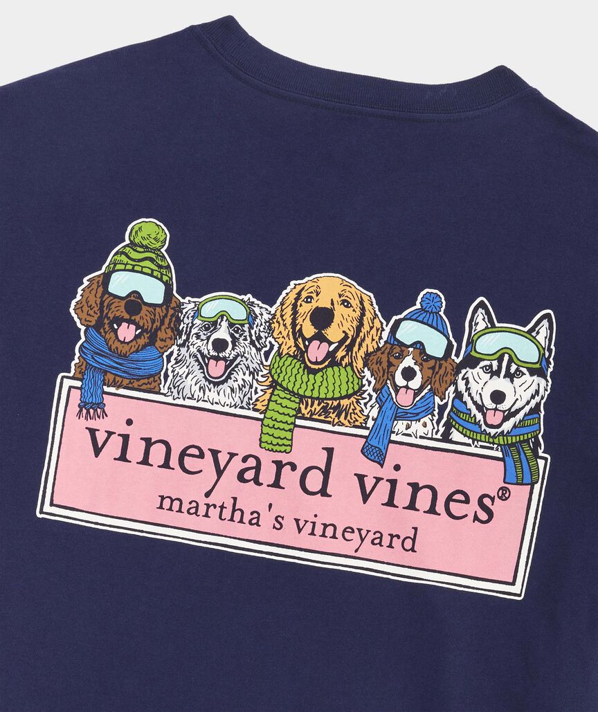 Vineyard Vines Winter Pups Logo Box Long-Sleeve Tee