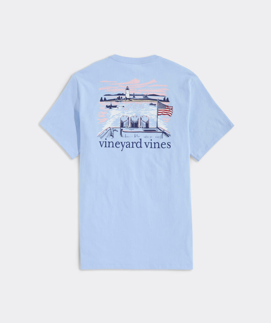 Vineyard Vines Lighthouse Wakes Short-Sleeve Pocket Tee