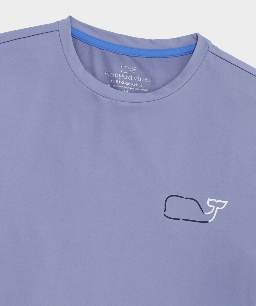 Vineyard Vines On-The-Go Whale Outline Long-Sleeve Harbor Performance Tee