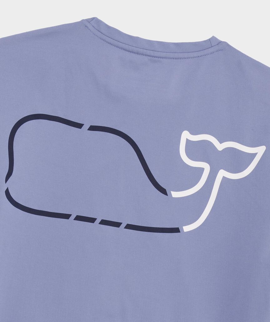 Vineyard Vines On-The-Go Whale Outline Long-Sleeve Harbor Performance Tee