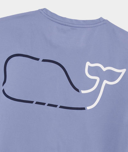 Vineyard Vines On-The-Go Whale Outline Long-Sleeve Harbor Performance Tee