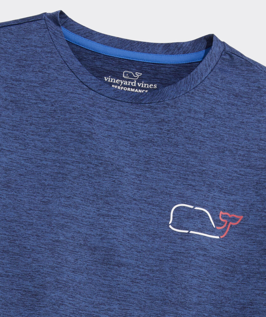 Vineyard Vines On-The-Go Whale Outline Long-Sleeve Harbor Performance Tee