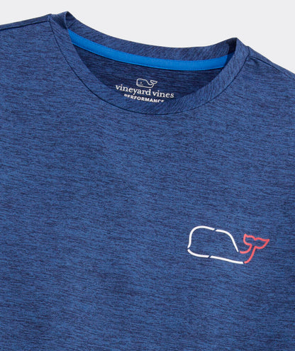Vineyard Vines On-The-Go Whale Outline Long-Sleeve Harbor Performance Tee