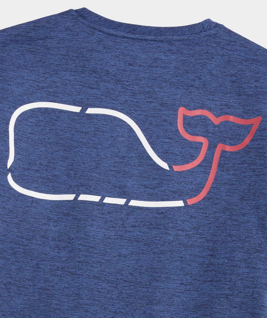Vineyard Vines On-The-Go Whale Outline Long-Sleeve Harbor Performance Tee