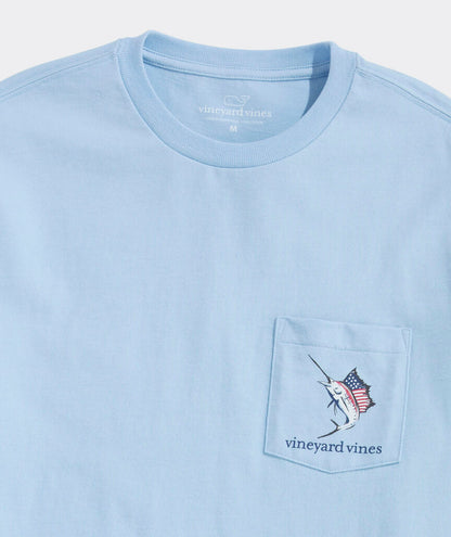 Vineyard Vines USA Marlin Fishing Short-Sleeve Pocket Tee