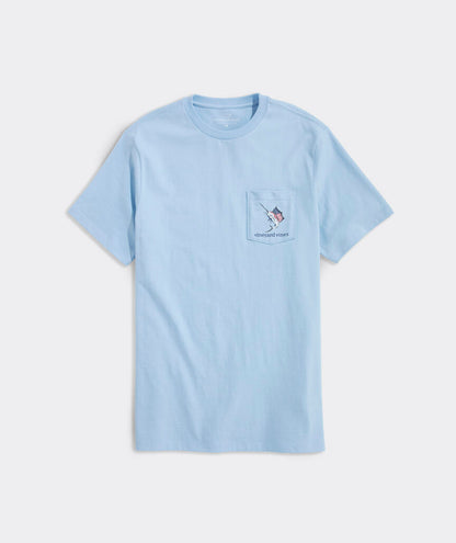Vineyard Vines USA Marlin Fishing Short-Sleeve Pocket Tee