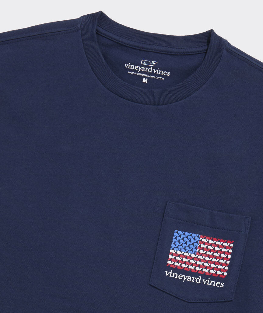 Vineyard Vines Micro Whale American Flag Short-Sleeve Pocket Tee