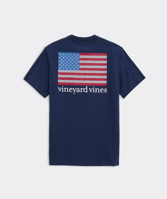 Vineyard Vines Micro Whale American Flag Short-Sleeve Pocket Tee