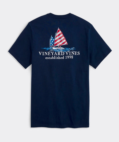 Vineyard Vines Americana Sails Short-Sleeve Pocket Tee