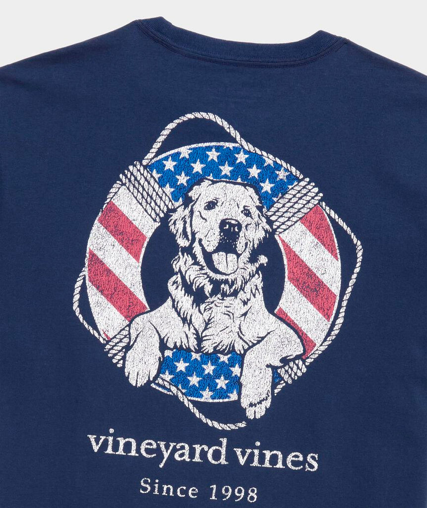 Vineyard Vines USA Dog Life Ring Short-Sleeve Pocket Tee