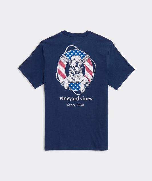 Vineyard Vines USA Dog Life Ring Short-Sleeve Pocket Tee