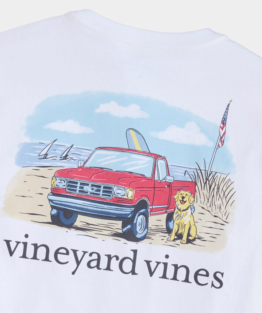 Vineyard Vines Truck On The Beach Short-Sleeve Pocket Tee