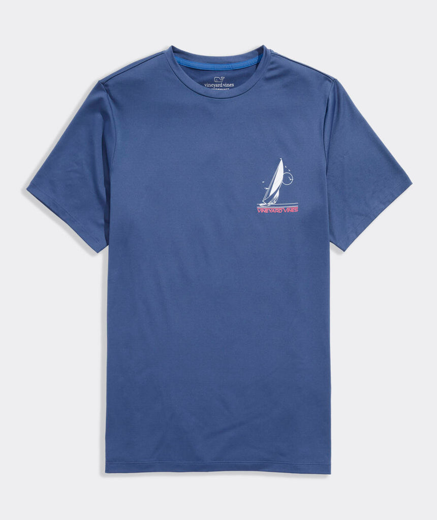 Vineyard Vines Retro Sailboat Short-Sleeve Performance Harbor Tee