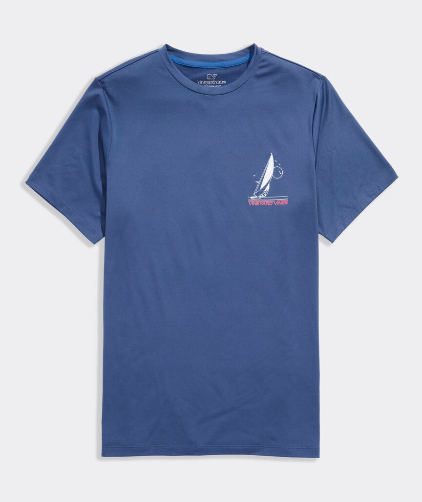 Vineyard Vines Retro Sailboat Short-Sleeve Performance Harbor Tee