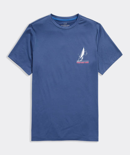 Vineyard Vines Retro Sailboat Short-Sleeve Performance Harbor Tee