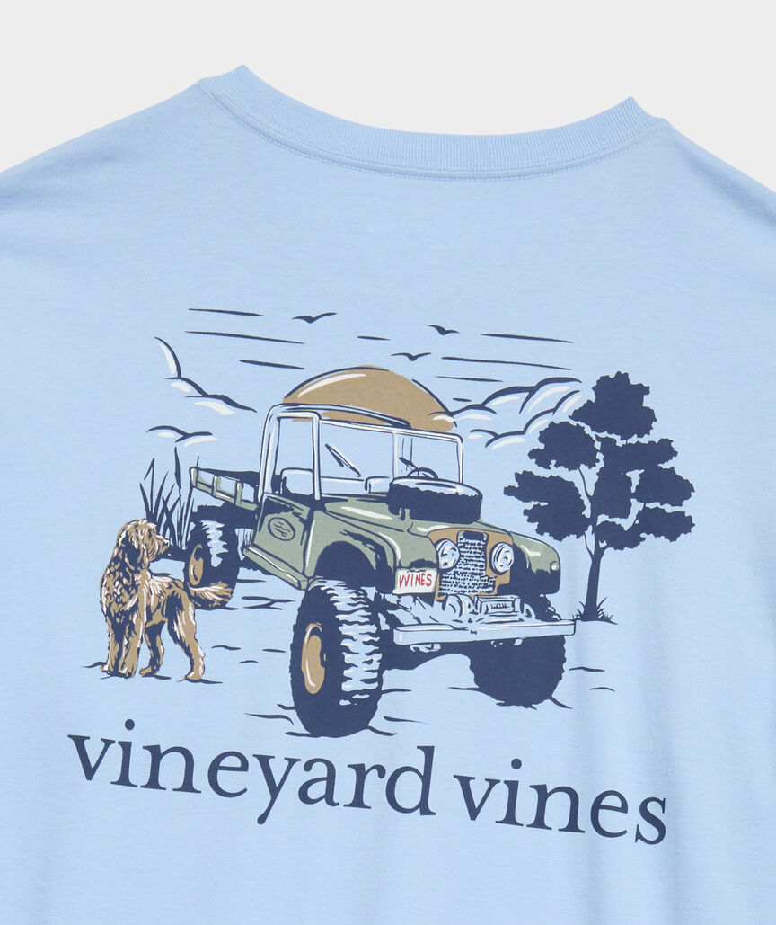 Vineyard Vines Autumn Truck & Dog Long-Sleeve Pocket Tee