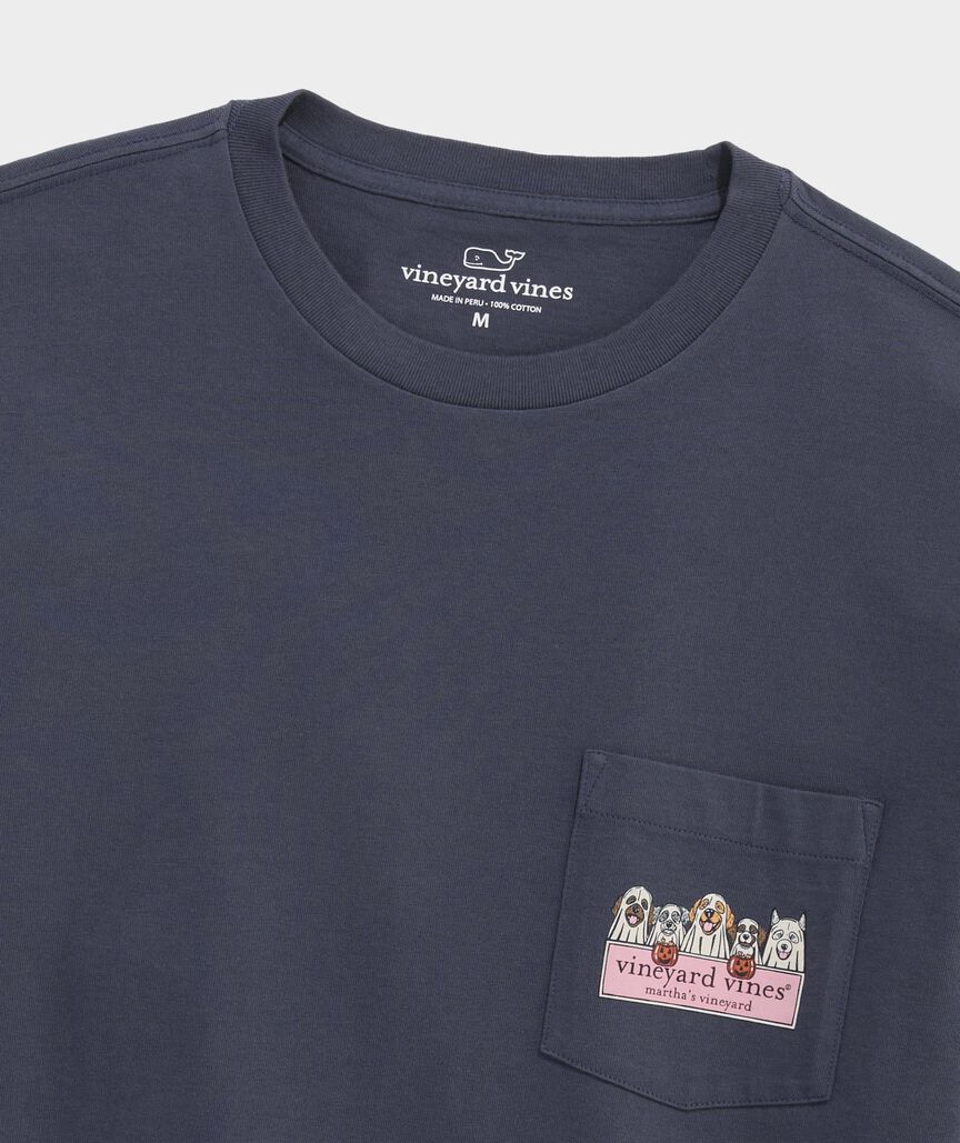 Vineyard Vines Ghost Pups Logo Box Long-Sleeve Pocket Tee