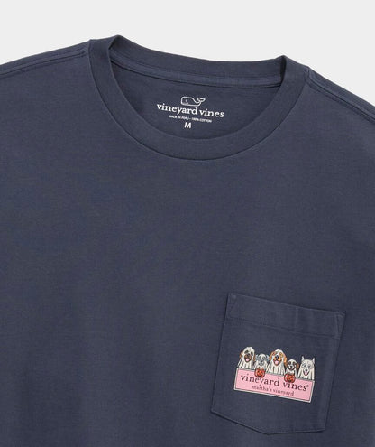 Vineyard Vines Ghost Pups Logo Box Long-Sleeve Pocket Tee