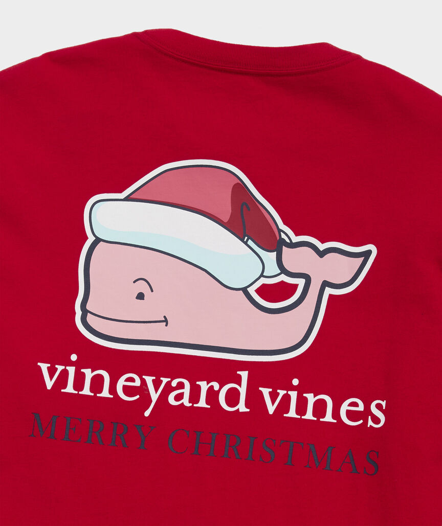 Vineyard Vines Santa Whale Long-Sleeve Pocket Tee