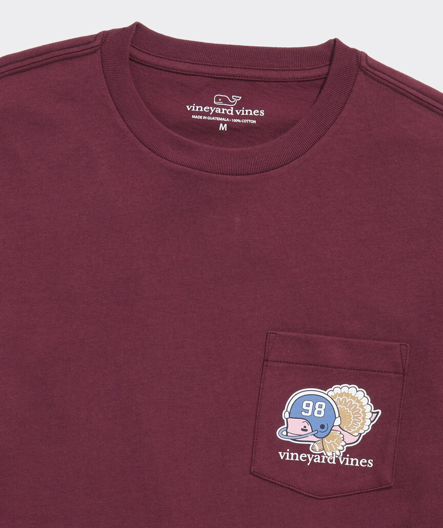 Vineyard Vines Football Turkey Whale Long-Sleeve Pocket Tee