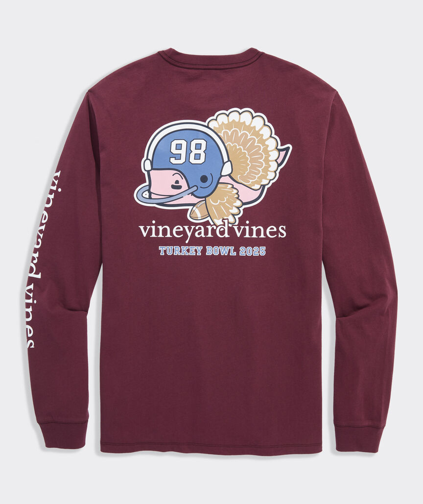 Vineyard Vines Football Turkey Whale Long-Sleeve Pocket Tee