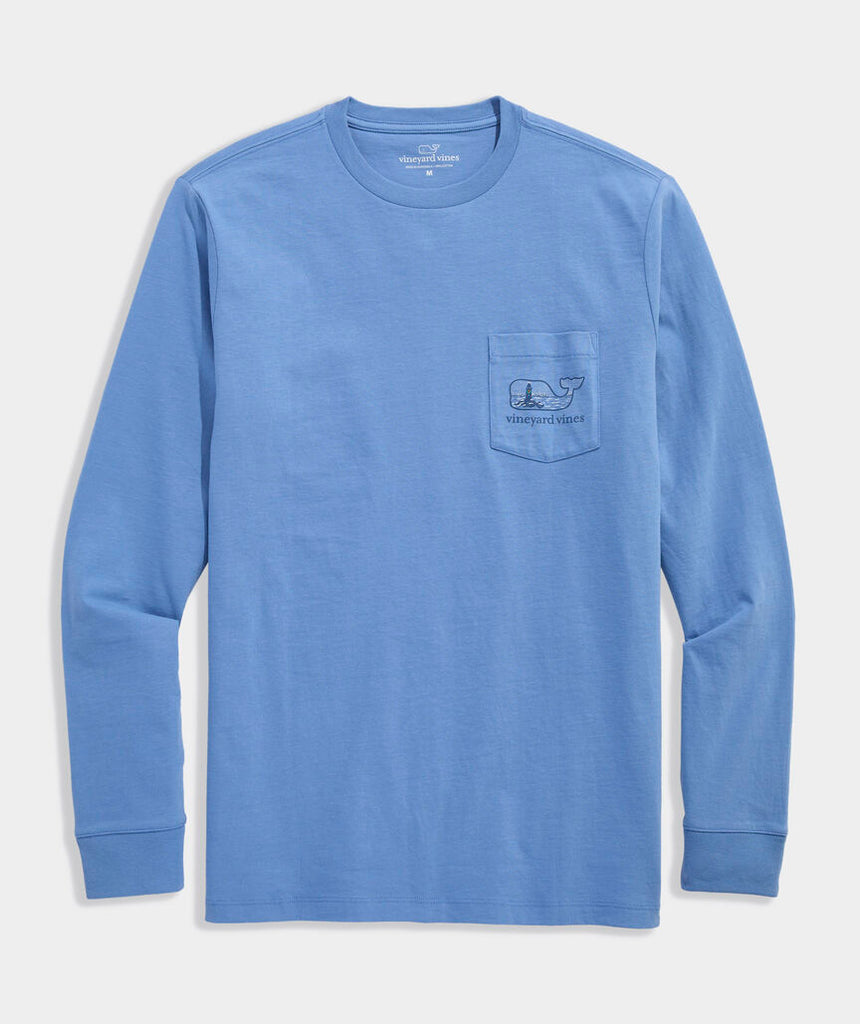 Vineyard Vines Snowy Lighthouse Whale Long-Sleeve Pocket Tee